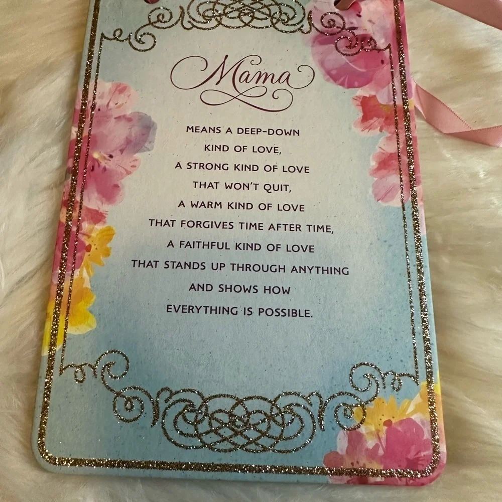 🩷5/$10 Floral Mama Plaque with Inspirational Quote